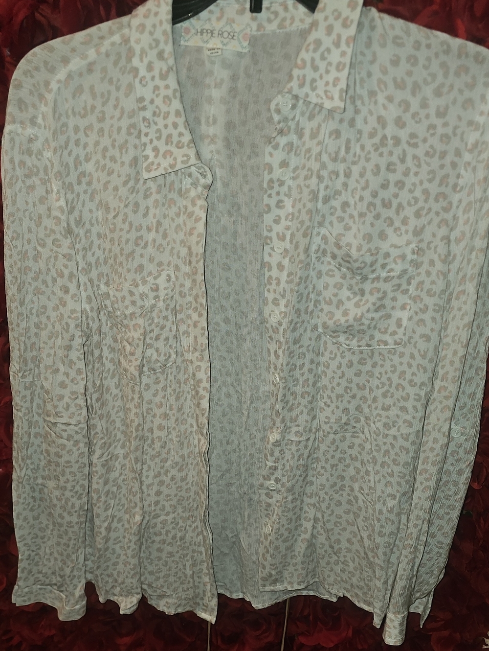 Hippie Rose Lightweight 100% Rayon Animal Print Button-Up Size Medium
